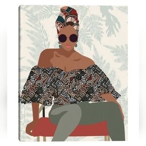 Pattern Panache III By Belle Maison Wrapped Canvas Art Print in Multicolor NWT